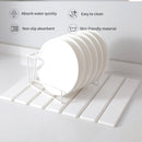 Folding Diatomaceous Earth Countertop Drain Mat - Quick Dry, Non - Slip & Easy Clean Absorbent Pad(light grey) - RnR Galore