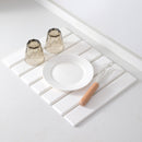 Folding Diatomaceous Earth Countertop Drain Mat - Quick Dry, Non - Slip & Easy Clean Absorbent Pad(white) - RnR Galore