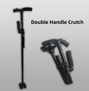 Folding LED Walking Cane with Dual Handle - Adjustable(88 - 98CM), Anti - Slip 4 - Prong Base, and Stand - Up Function for Seniors - RnR Galore