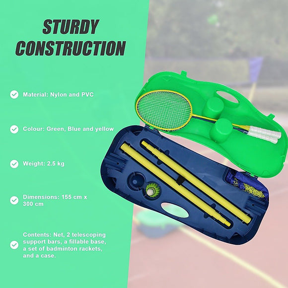 Folding Portable Badminton Combo Set Volleyball Net Outdoor Sports - RnR Galore