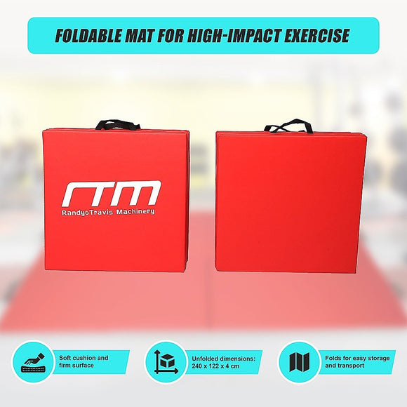 Folding Red Exercise Mat – Gymnastics, Martial Arts, Yoga, Karate & Judo Training - RnR Galore