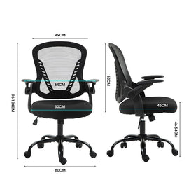 FORTIA Ergonomic Office Desk Chair, Coolmesh Fabric, Adjustable Recline, Black Mesh/Black Frame - RnR Galore