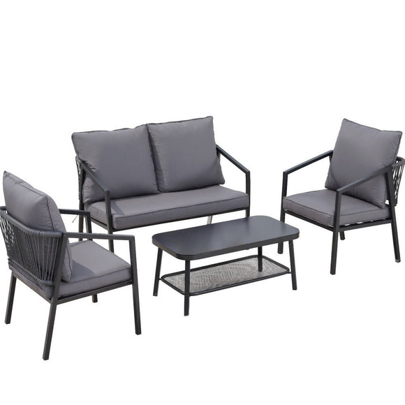 Gardeon 4 Seater Outdoor Sofa Set 4PCS Table Chair Setting Patio Furniture - RnR Galore