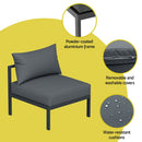 Gardeon 4 Seater Outdoor Sofa Set Aluminium Patio Furniture Setting 4PC Charcoal - RnR Galore