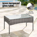 Gardeon 4 Seater Outdoor Sofa Set Wicker Setting Table Chair Furniture Grey - RnR Galore