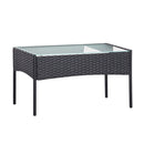 Gardeon 4 Seater Outdoor Sofa Set with Storage Cover Wicker Table Chair DarkGrey - RnR Galore