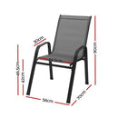 Gardeon 4PC Outdoor Dining Chairs Stackable Lounge Chair Patio Furniture Grey - RnR Galore