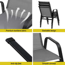 Gardeon 4PC Outdoor Dining Chairs Stackable Lounge Chair Patio Furniture Grey - RnR Galore