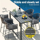 Gardeon 5 - Piece Outdoor Bar Set Dining Table Rope Chair Patio Bistro Set - RnR Galore