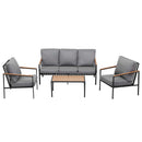 Gardeon 5 Seater Outdoor Sofa Set 4PCS Table Chair Garden Bench Patio Furniture - RnR Galore
