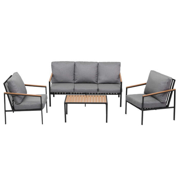 Gardeon 5 Seater Outdoor Sofa Set 4PCS Table Chair Garden Bench Patio Furniture - RnR Galore