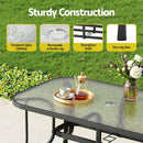 Gardeon 5PC Outdoor Dining Set Table and Chairs Patio Furniture Bistro Set Garden Black - RnR Galore