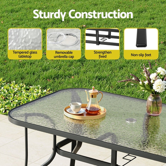 Gardeon 5PC Outdoor Dining Set Table and Chairs Patio Furniture Bistro Set Garden Grey - RnR Galore