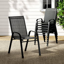 Gardeon 6PC Outdoor Dining Chairs Stackable Lounge Chair Patio Furniture Black - RnR Galore
