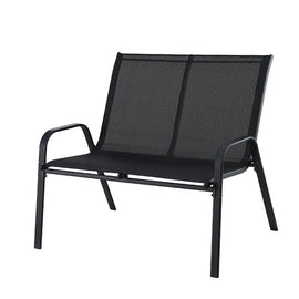 Gardeon Garden Bench Seat Steel Outdoor Patio Park Lounge Backyard Chair Black - RnR Galore
