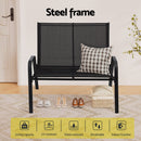 Gardeon Garden Bench Seat Steel Outdoor Patio Park Lounge Backyard Chair Black - RnR Galore