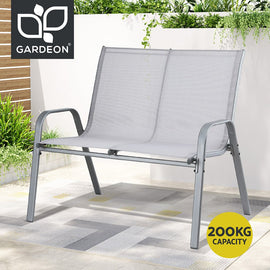 Gardeon Garden Bench Seat Steel Outdoor Patio Park Lounge Backyard Chair Grey - RnR Galore