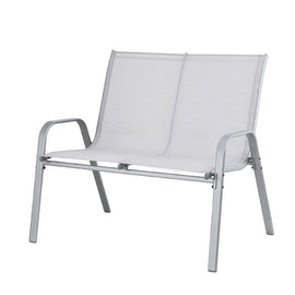 Gardeon Garden Bench Seat Steel Outdoor Patio Park Lounge Backyard Chair Grey - RnR Galore