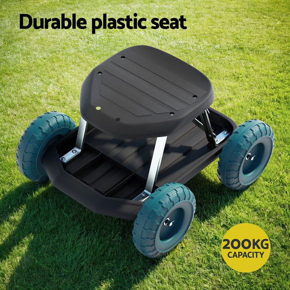 Gardeon Garden Cart Rolling Stool with Wheels Gardening Helper Seat Farm Yard - RnR Galore