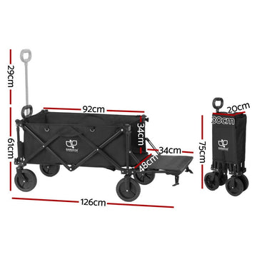 Gardeon Garden Cart with Opening Rear Black - RnR Galore