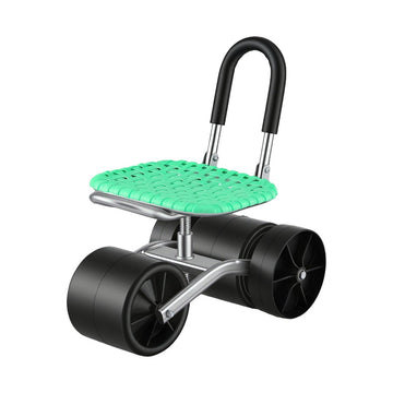Gardeon Gardening Cart with 360° Swivel Seat | Rolling Work Seat with Adjustable Height & All - Terrain Wheels | 130KG Capacity Heavy Duty Garden Scooter for Back Pain Relief & Vehicle Detailing | Foldable Backrest & Ventilated Seat, Green - RnR Galore