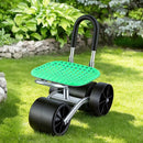 Gardeon Gardening Cart with 360° Swivel Seat | Rolling Work Seat with Adjustable Height & All - Terrain Wheels | 130KG Capacity Heavy Duty Garden Scooter for Back Pain Relief & Vehicle Detailing | Foldable Backrest & Ventilated Seat, Green - RnR Galore