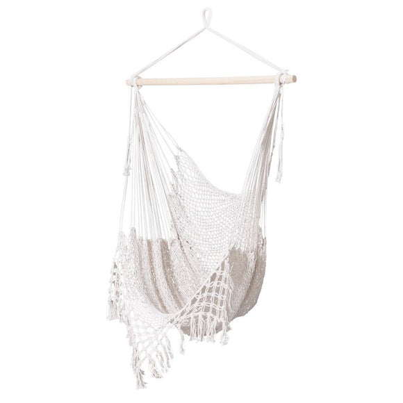 Gardeon Hammock Chair Swing Camping Mesh Cream - RnR Galore
