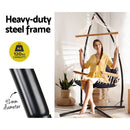 Gardeon Hammock Chair with Steel Stand Armrest Outdoor Hanging Grey - RnR Galore