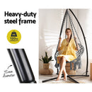 Gardeon Hammock Chair with Steel Stand Macrame Outdoor Swinging Grey - RnR Galore