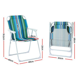 Gardeon Outdoor Chairs Folding Camping Chair Steel Portable Patio Furniture - RnR Galore