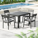 Gardeon Outdoor Dining Set 5 Piece Aluminum Extendable Table Setting Black - RnR Galore