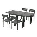 Gardeon Outdoor Dining Set 5 Piece Aluminum Extendable Table Setting Black - RnR Galore