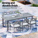 Gardeon Outdoor Dining Set 5 Piece Wooden Table Chairs Setting Grey - RnR Galore