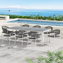 Gardeon Outdoor Dining Set 9 Piece Steel Table Chairs Setting White - RnR Galore