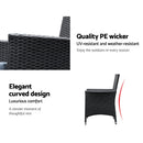 Gardeon Outdoor Dining Set 9 Piece Wicker Lounge Setting Black - RnR Galore