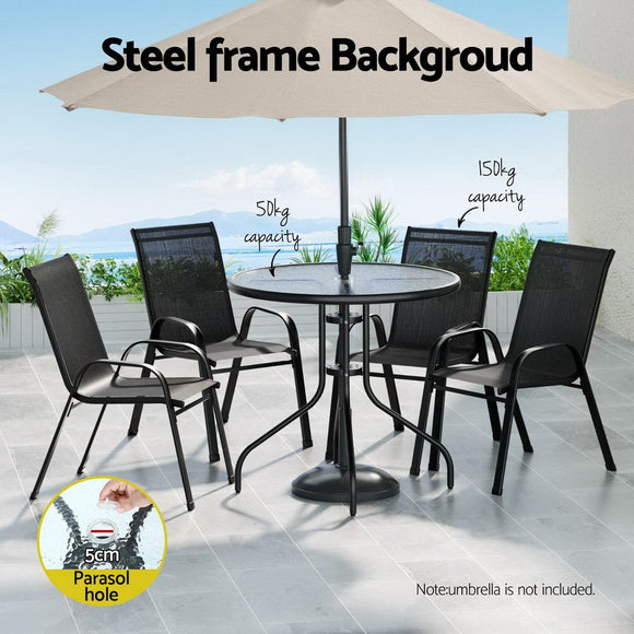 Gardeon Outdoor Dining Set Table and Chairs Patio Garden Furniture Bistro Set - RnR Galore