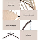 Gardeon Outdoor Egg Swing Chair Hanging Chair Wicker Rope Pod Stand Cushion Latte - RnR Galore