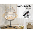 Gardeon Outdoor Egg Swing Chair Wicker Rope Furniture Pod Stand Foldable Yellow - RnR Galore