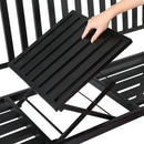 Gardeon Outdoor Garden Bench Seat Loveseat Steel Foldable Table Patio Furniture Black - RnR Galore
