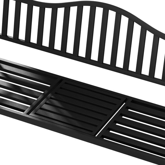 Gardeon Outdoor Garden Bench Seat Loveseat Steel Foldable Table Patio Furniture Black - RnR Galore