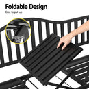 Gardeon Outdoor Garden Bench Seat Loveseat Steel Foldable Table Patio Furniture Black - RnR Galore