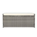 Gardeon Outdoor Storage Bench Box Wicker Garden Sheds Tools Cushion Patio Furniture Grey - RnR Galore
