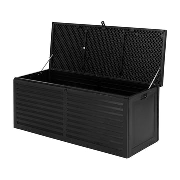 Gardeon Outdoor Storage Box 390L Container Lockable Garden Bench Shed Tools Toy All Black - RnR Galore