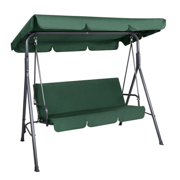 Gardeon Outdoor Swing Chair Garden Chair Bench Furniture Canopy 3 Seater Green - RnR Galore