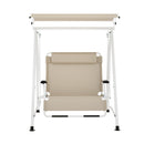 Gardeon Outdoor Swing Chair Garden Lounger Furniture Canopy 2 Seater Beige - RnR Galore