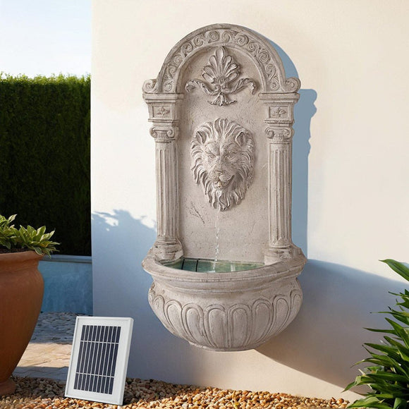 Gardeon Solar Fountain Water Feature Wall Mount Garden Fountains 77CM Beige - RnR Galore