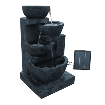 Gardeon Solar Water Feature Cascading Fountain 4 - Tier Bowl LED Lights 72CM Blue - RnR Galore