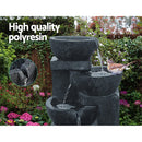 Gardeon Solar Water Feature Cascading Fountain 4 - Tier Bowl LED Lights 72CM Blue - RnR Galore