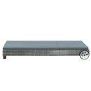 Gardeon Sun Lounge Wicker Lounger Outdoor Furniture Day Bed Wheels Patio Grey - RnR Galore