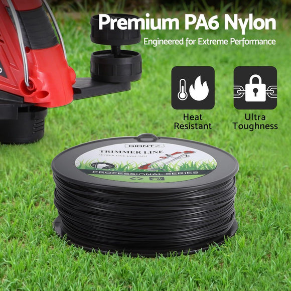 Giantz 100M Whipper Snipper Trimmer Line 3.0mm Star Nylon String Cord Black - RnR Galore